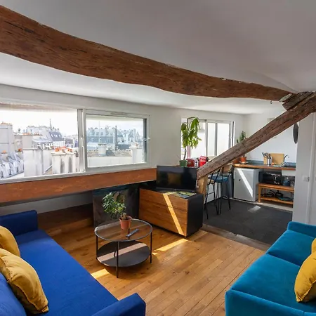 Moderne Artistique Sur Les Toits De Vue Sur Notre-dame Et La Seine Apartment